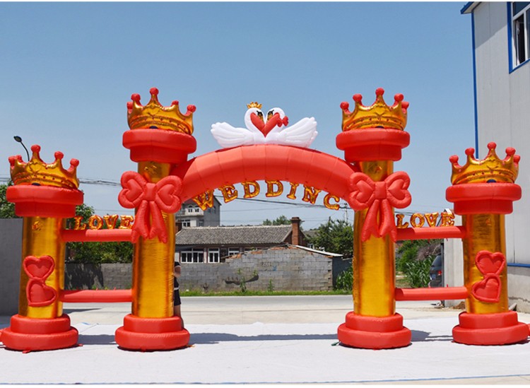 东河镇红色婚庆气模拱门
